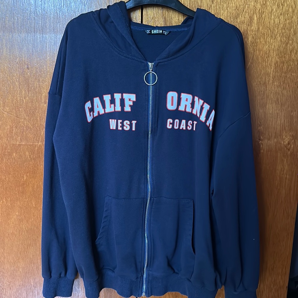 Shein navy blue zip up// size M
